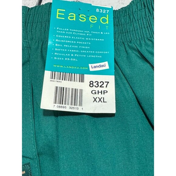 Landau Women's 2X Large Hunter Green Elastic Waist Scrub Pants - Picture 9 of 11